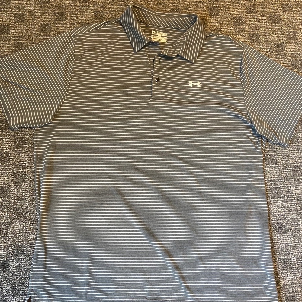 Grey Under Armour striped men’s XXL button up